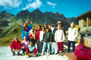 Group in the mountains